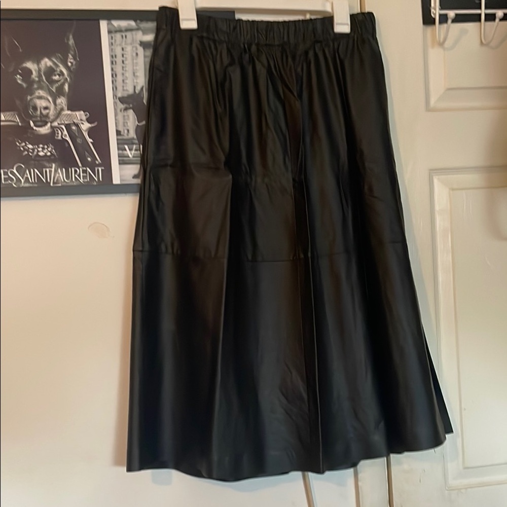 A New Day Black Pleated Midi Skirt